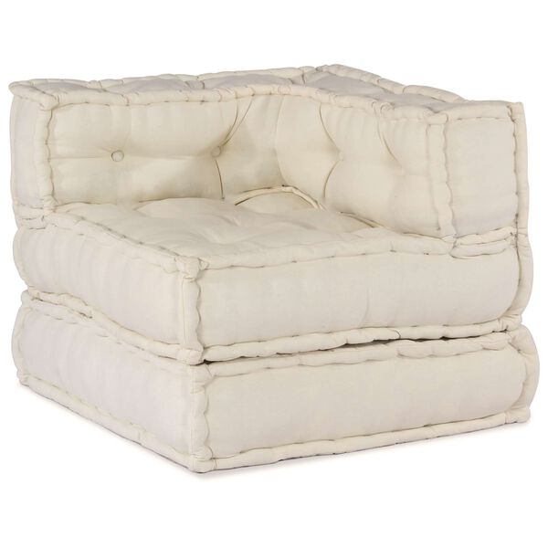 vidaXL Modular Sofa 3 pcs Cream Fabric