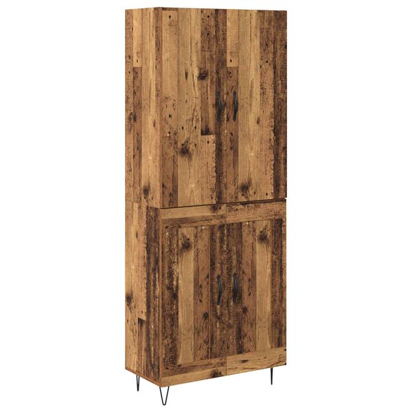 vidaXL Highboard 2 pcs Old Wood Engineered Wood