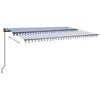vidaXL Manual Retractable Awning with Posts 3x2.5 m Blue and White