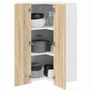 vidaXL Hanging Cabinet with Door Sonoma Oak and White 57 x 57 x 100 cm