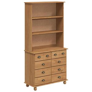 vidaXL Hutch ASKIM Honey Wax 91 x 40 x 184 cm Solid Pine Wood