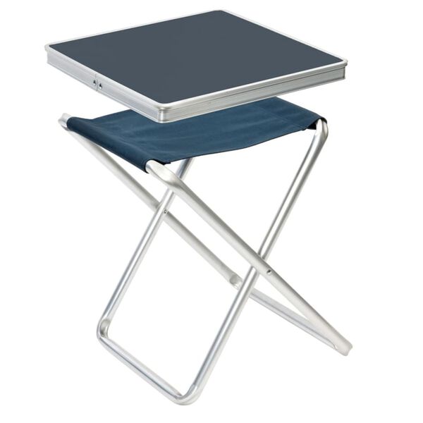 Camp Gear Folding Camping Stool Grey Aluminium 1404346