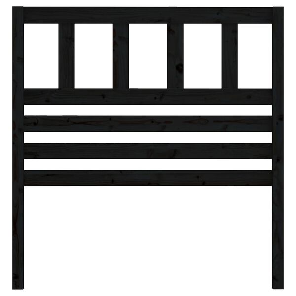 vidaXL Bed Headboard Black 96x4x100 cm Solid Wood Pine