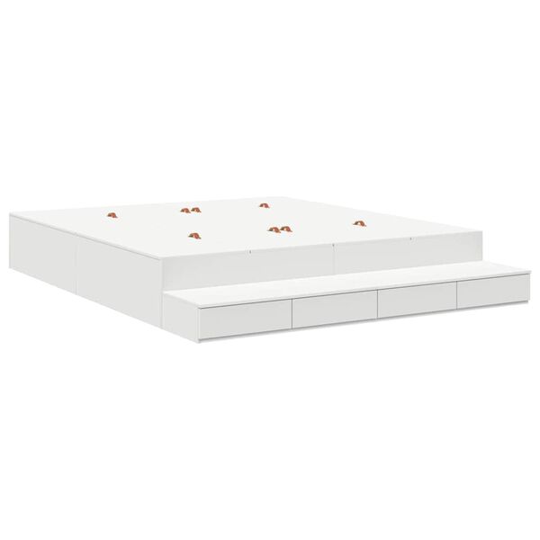 vidaXL Storage Bed Frame with Drawer White 180 cm Engineered Wood