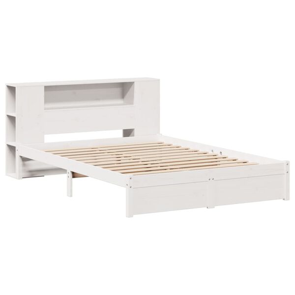 vidaXL Bookcase Bed without Mattress White 120x200cm Solid Wood Pine