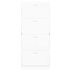 vidaXL Shoe Cabinet White 63x24x147 cm Engineered Wood