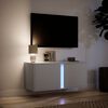 vidaXL TV Wall Cabinet with LED Lights White 80x31x35 cm