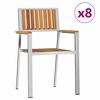 vidaXL Garden Chair 8 pcs Solid Acacia Wood and Stainless Steel