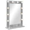 vidaXL Vanity Mirror with LED Strip Lights Grey Sonoma 70 x 50 x 18 cm