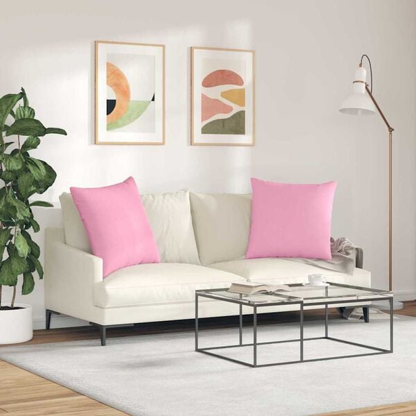 vidaXL Sofa Pillows 2 pcs Pink 60 x 60 cm Fabric