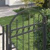 vidaXL Fence Gate with Arched Top Steel 100x250 cm Black