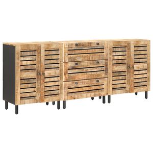 vidaXL Storage Cabinets 3 pcs 180 x 33 x 75 cm Solid Mango Wood