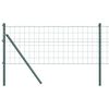 vidaXL Fence with Post Green 0.6 x 50 m Steel and PVC