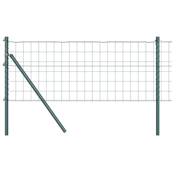 vidaXL Fence with Post Green 0.6 x 50 m Steel and PVC