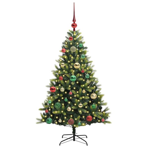 vidaXL Artificial Hinged Christmas Tree 150 LEDs Green 120 cm