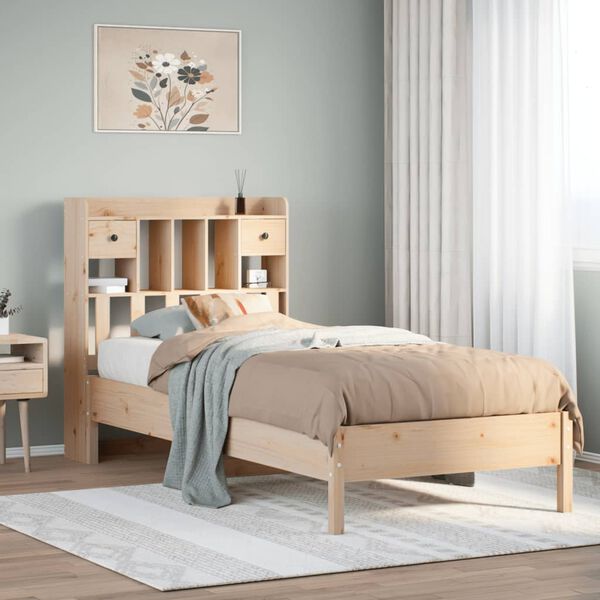 vidaXL Bookcase Bed without Mattress 90x200 cm Solid Wood Pine