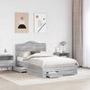 vidaXL Bed Frame with Drawer Grey Sonoma 120 x 200 cm Engineered Wood