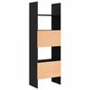 vidaXL Book Cabinet Black Oak 60 x 35 x 180 cm Engineered Wood