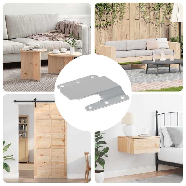 vidaXL Flush Mount Bracket 12 pcs Silver 75 x 66 mm Steel