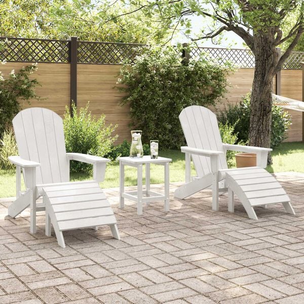 vidaXL Garden Lounge Furniture 3 pcs White 38 x 38 x 46cm Plastic