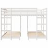 vidaXL Triple Bunk Bed Frame White 160 x 200 cm Solid Pine Wood