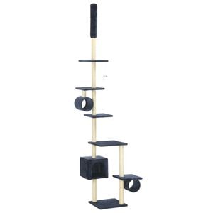 vidaXL Cat Tree | Dark Blue | Engineered Wood, Carton, Plush Fabric, Sisal Rope