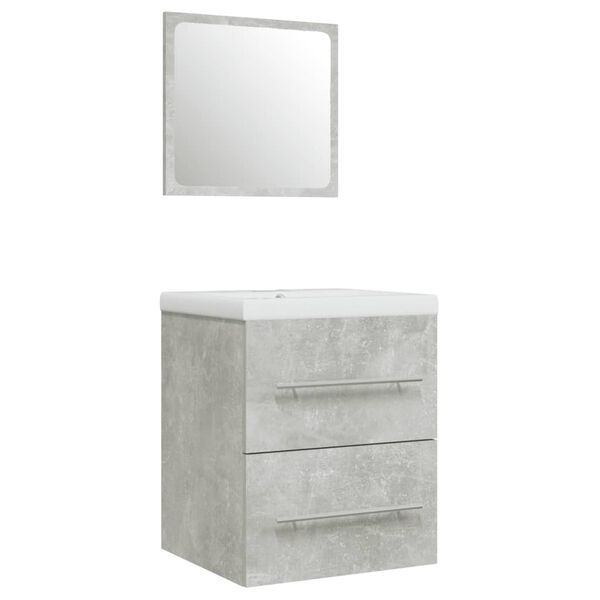 vidaXL Sink Cabinet with Built-in Basin Concrete Grey Engineered Wood