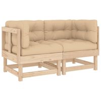 vidaXL Corner Sofas with Cushions 2 pcs Solid Wood Pine
