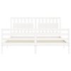 vidaXL Bed Frame without Mattress White Super King Size Solid Wood