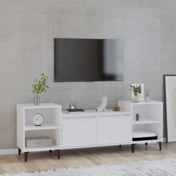 vidaXL TV Cabinet High Gloss White 160x35x55 cm Engineered Wood