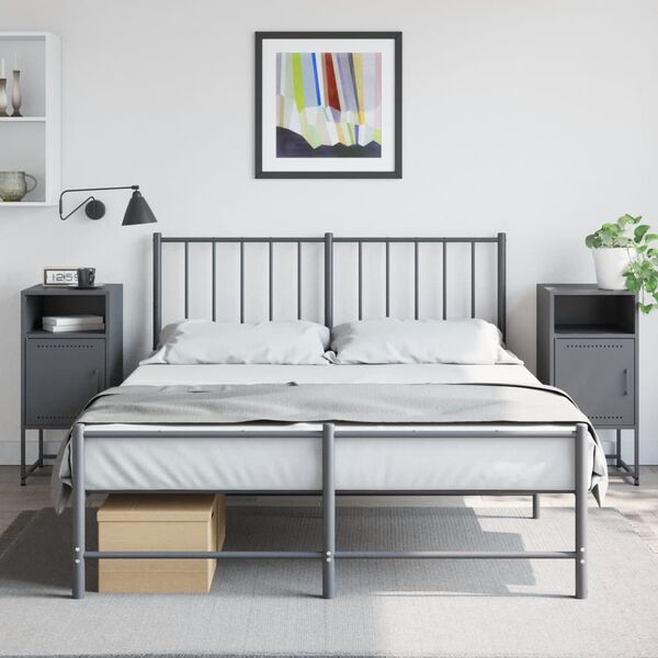 vidaXL Bedside Cabinets 2 pcs Anthracite 36x39x78 cm Steel