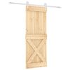 vidaXL Sliding Door Natural and White 80 x 210 cm Solid Pine Wood