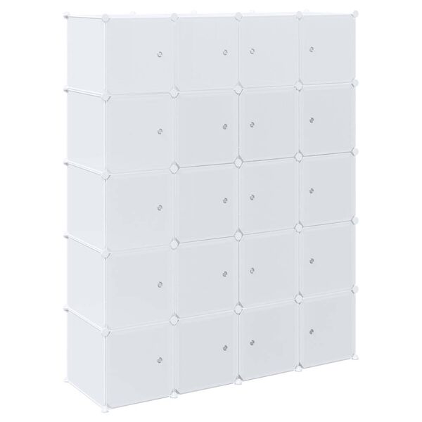 vidaXL Storage Cube Organiser with 20 Cubes and Hanging Rods PP