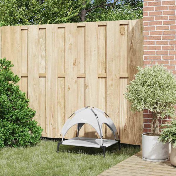 vidaXL Dog Bed Silver Grey S Steel