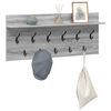 vidaXL Wall-Mounted Coat Rack with Shelf Grey sonoma Engineered wood
