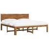 vidaXL Double Bed Frame with Headboard ROSTOCK Natural 200 x 200 cm