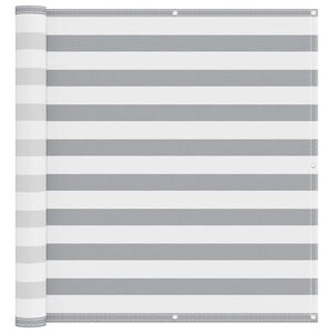 vidaXL Balcony Screen Light Grey and White 110 x 1000 cm Oxford Fabric