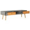 vidaXL TV Cabinet Grey 120x35x35 cm Solid Pinewood