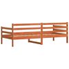 vidaXL Day Bed with Headboard Wax Brown Solid Pine Wood