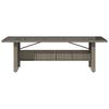 vidaXL Garden Table with Glass Top Grey 240x90x75 cm Poly Rattan