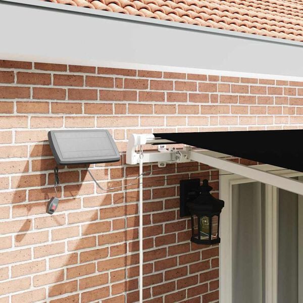 vidaXL Retractable Awning Manual Black 500 x 300 cm Fabric and Steel