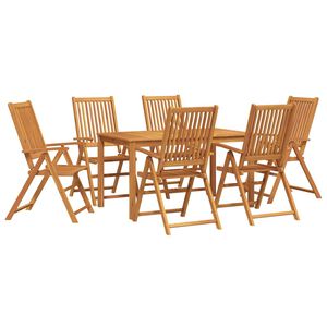 vidaXL Garden Dining Set Folding 7 pcs Brown Solid Acacia Wood