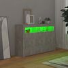 vidaXL Sideboard with LED Lights Concrete Grey 116x30x75 cm