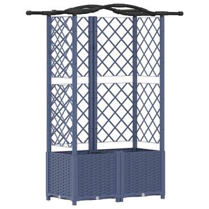 vidaXL Raised Bed with Trellis and Roof Grey 122 x 40 x 138 cm PP