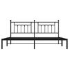 vidaXL Metal Bed Frame without Mattress with Headboard Black 193x203cm