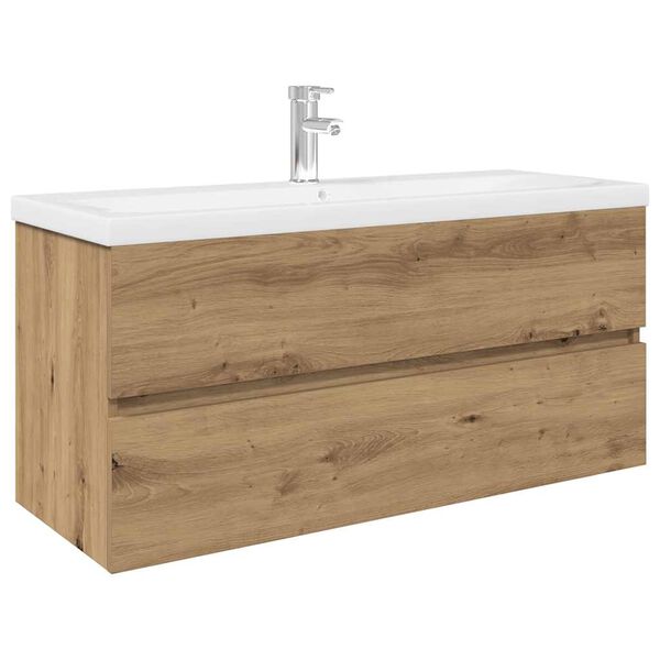 vidaXL Sink Cabinet with Built-in Basin and Faucet Artisan Oak