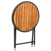 vidaXL Tea Table Black 60 cm Poly Rattan and Solid Acacia Wood