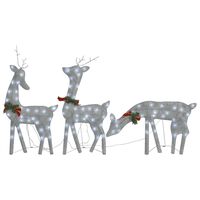 vidaXL Christmas Reindeer Family 270x7x90 cm Silver Cold White Mesh
