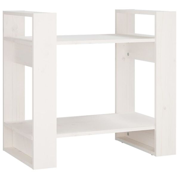 vidaXL Book Cabinet/Room Divider White 60x35x57 cm Solid Wood Pine
