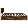 vidaXL Bed Frame with Drawer Smoked Oak 200 x 200 cm Engineered Wood